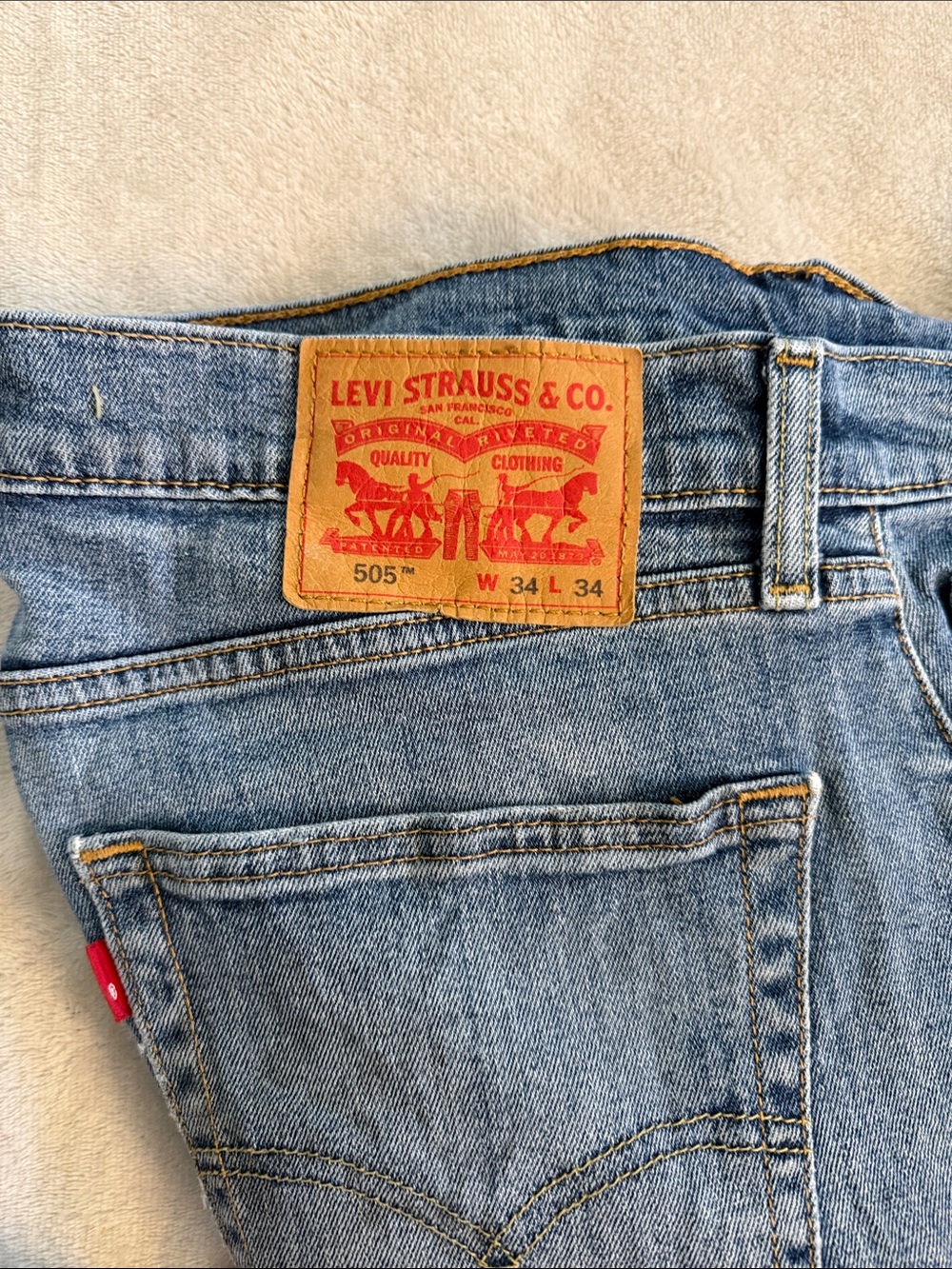Levi's 505 Men Straight Leg Jeans Light Blue 34x34